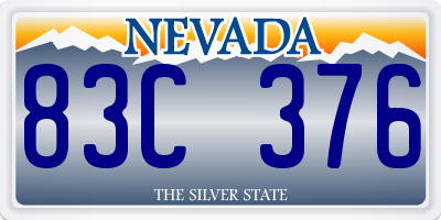 NV license plate 83C376