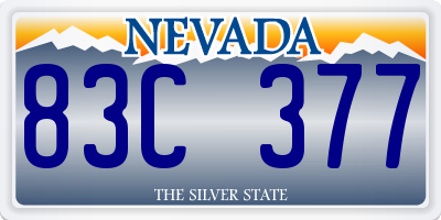 NV license plate 83C377