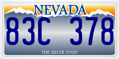 NV license plate 83C378