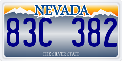 NV license plate 83C382