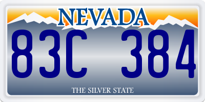 NV license plate 83C384