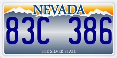 NV license plate 83C386