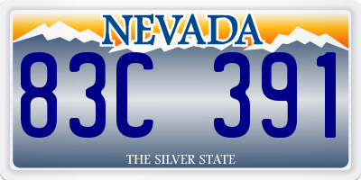 NV license plate 83C391