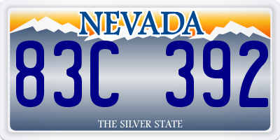 NV license plate 83C392
