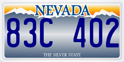 NV license plate 83C402