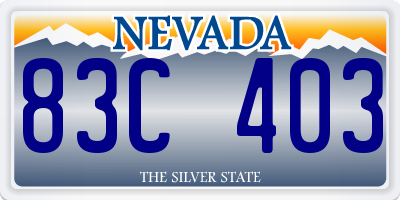 NV license plate 83C403