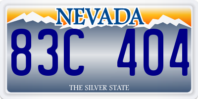 NV license plate 83C404