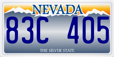 NV license plate 83C405