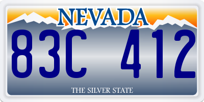 NV license plate 83C412