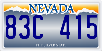 NV license plate 83C415