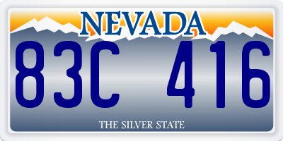 NV license plate 83C416