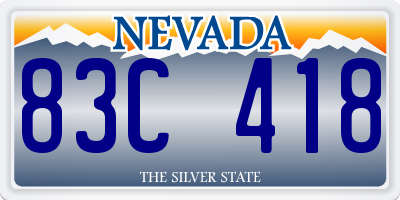 NV license plate 83C418