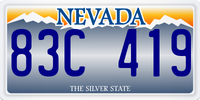 NV license plate 83C419