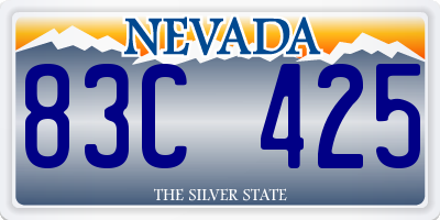 NV license plate 83C425