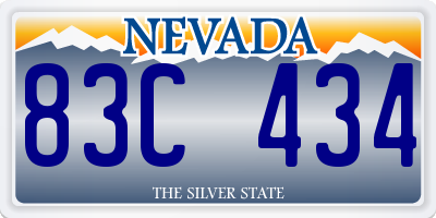 NV license plate 83C434