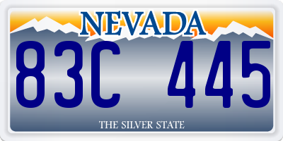 NV license plate 83C445