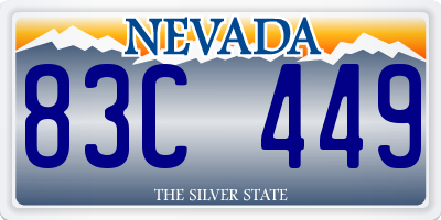 NV license plate 83C449