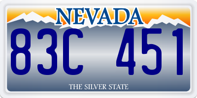 NV license plate 83C451