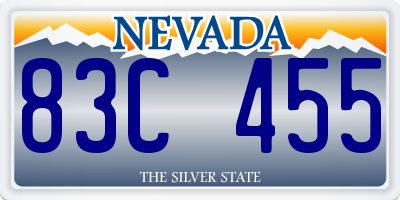 NV license plate 83C455