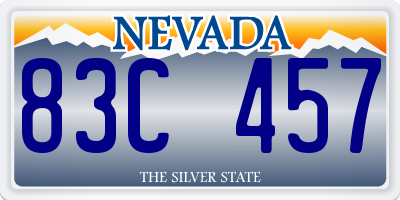 NV license plate 83C457