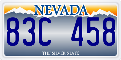 NV license plate 83C458