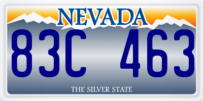 NV license plate 83C463