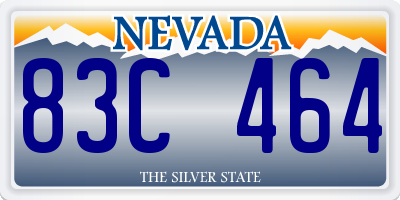 NV license plate 83C464