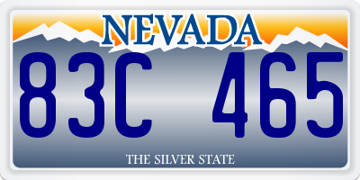NV license plate 83C465