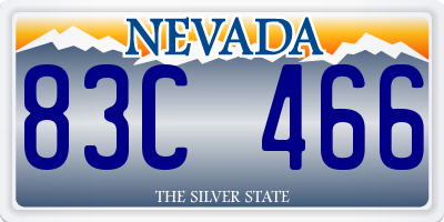 NV license plate 83C466