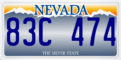 NV license plate 83C474