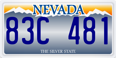 NV license plate 83C481