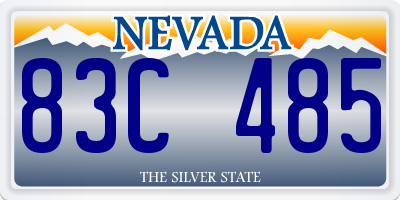 NV license plate 83C485