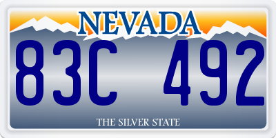 NV license plate 83C492
