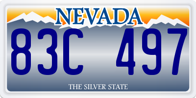 NV license plate 83C497