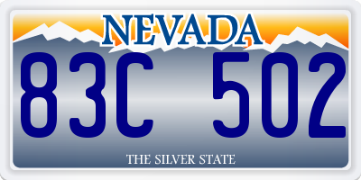 NV license plate 83C502