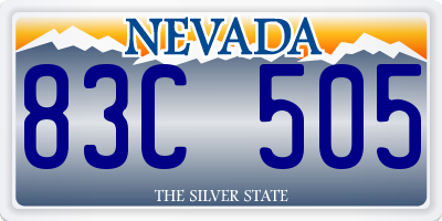 NV license plate 83C505