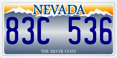NV license plate 83C536