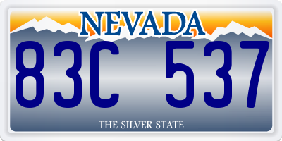 NV license plate 83C537