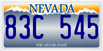 NV license plate 83C545