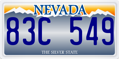 NV license plate 83C549