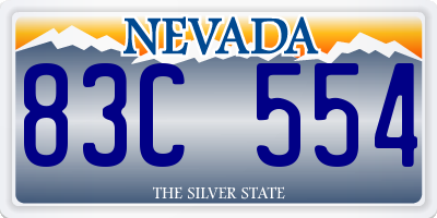 NV license plate 83C554