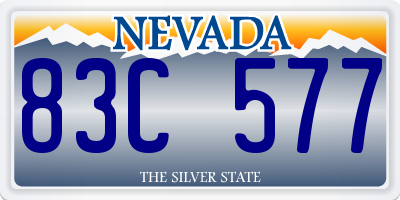 NV license plate 83C577