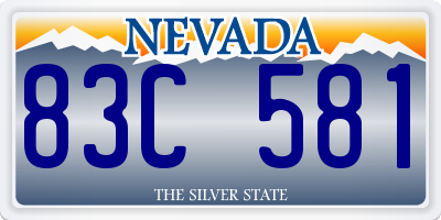 NV license plate 83C581