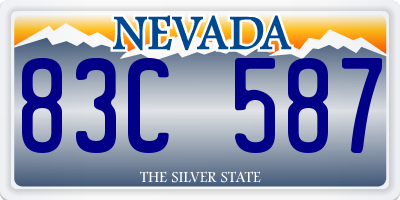 NV license plate 83C587