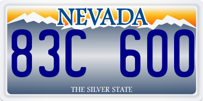 NV license plate 83C600
