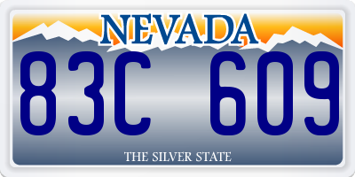 NV license plate 83C609