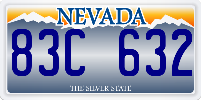 NV license plate 83C632