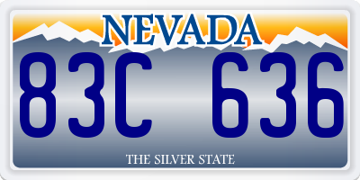NV license plate 83C636