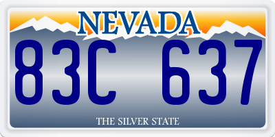 NV license plate 83C637