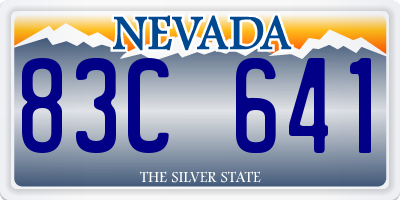 NV license plate 83C641